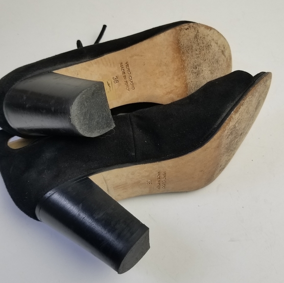 Sesto Meucci Suede Stacked Heel Lace Up Sandals - Picture 5 of 6